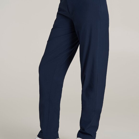 American Tall Pull On Fleece Lined Trouser Pants for Tall Women in Navy Size LL - Picture 3 of 3